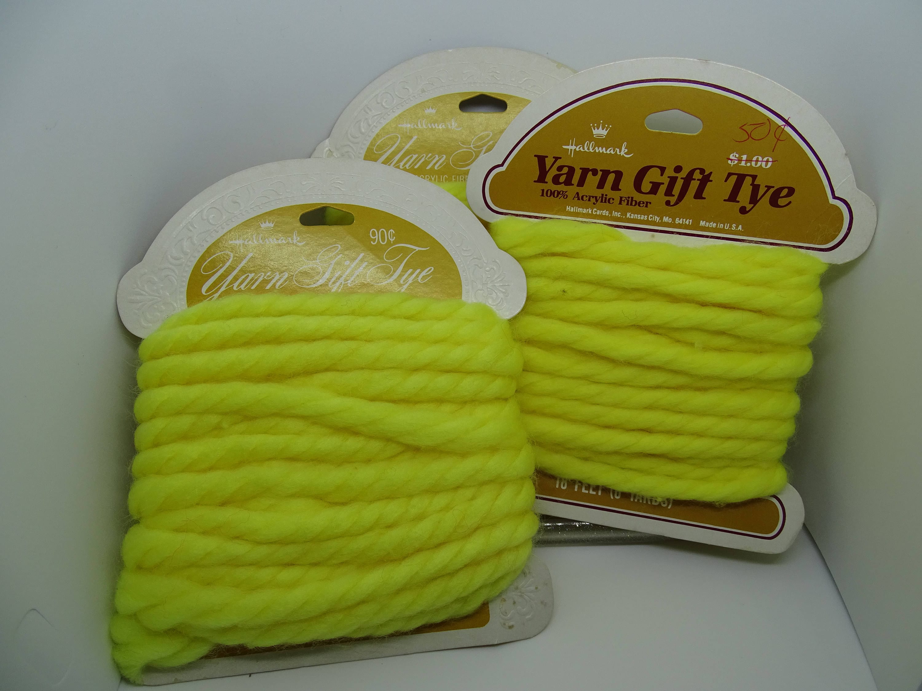 Vintage yarn retro hair ribbons 70's hair accessories and gift ties