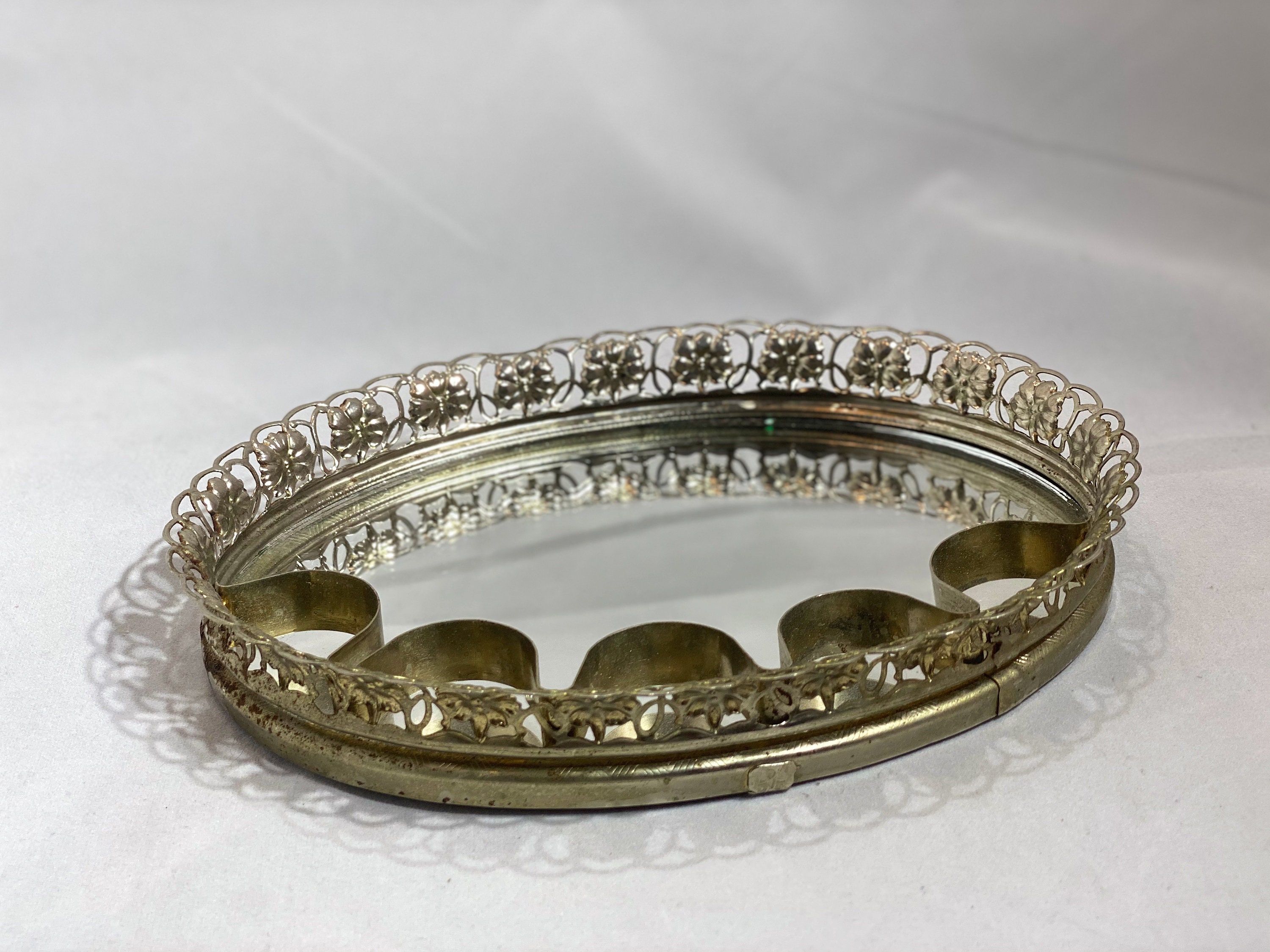 Matson Stylebuilt Mirrored Vanity Tray Vintage Gold Vanity Mirror