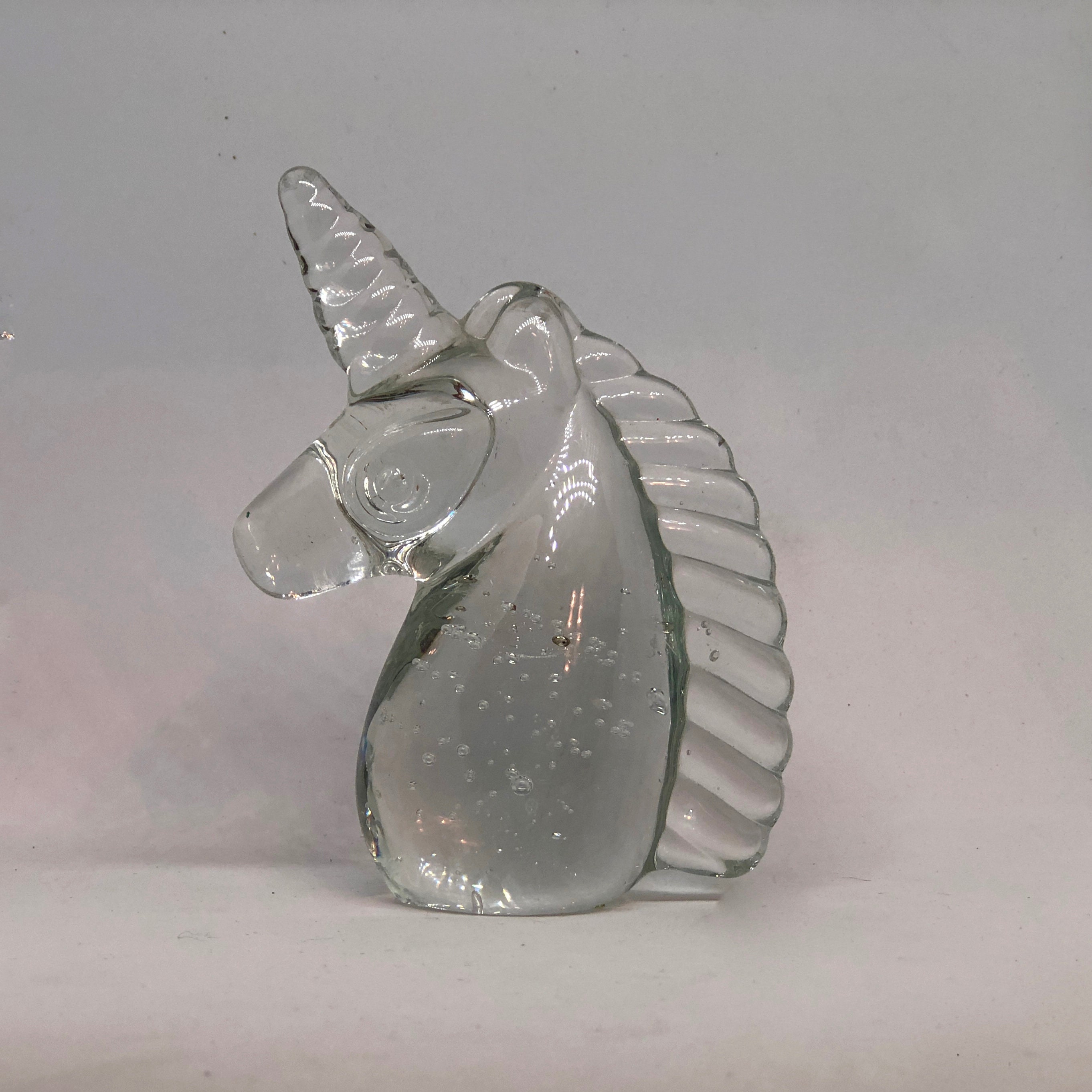 Crystal Unicorn Vintage Glass Unicorn Crystal Capricorn Heavy