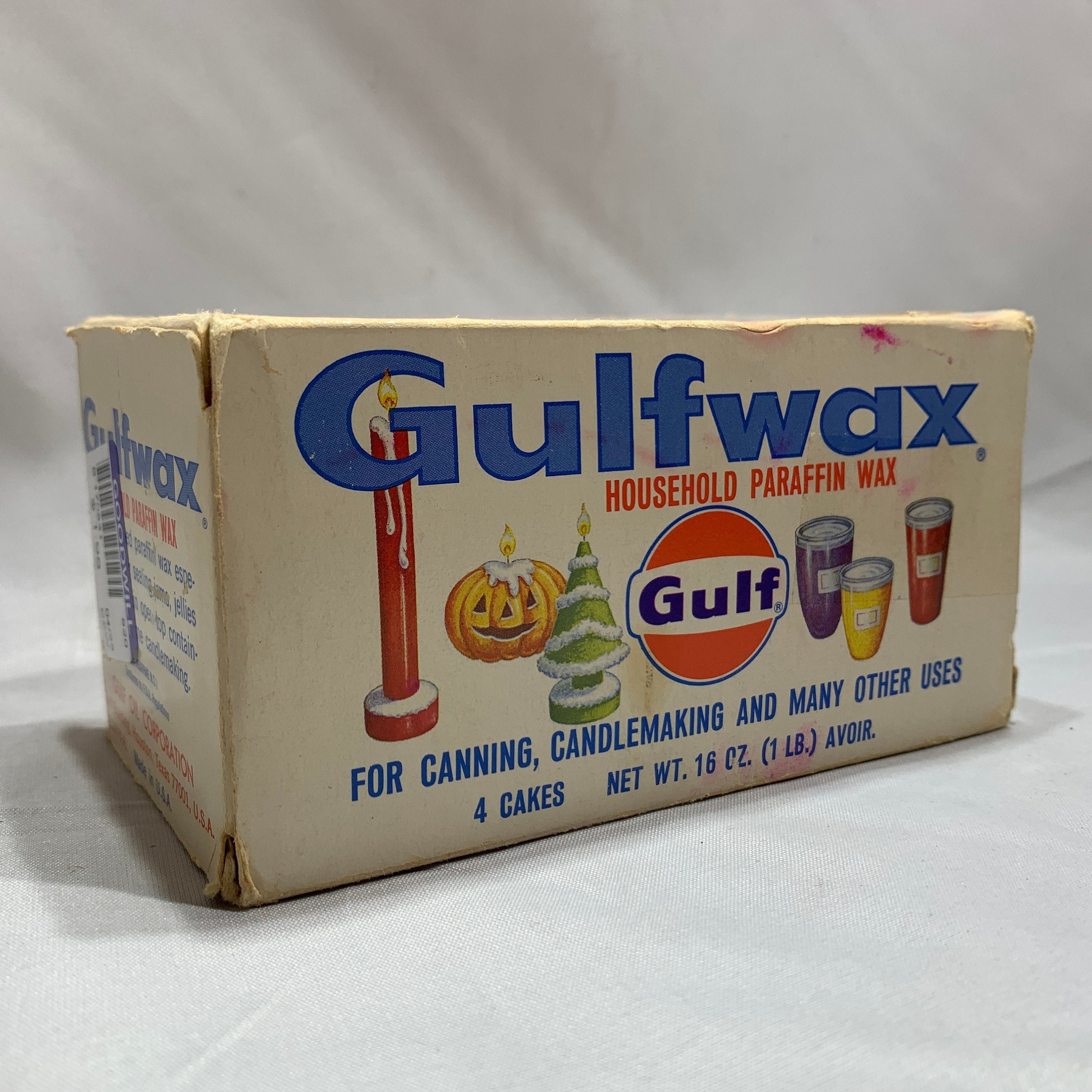 1950s Gulfwax Household Paraffin Wax Vintage Gulf Oil & Gas Paraffin