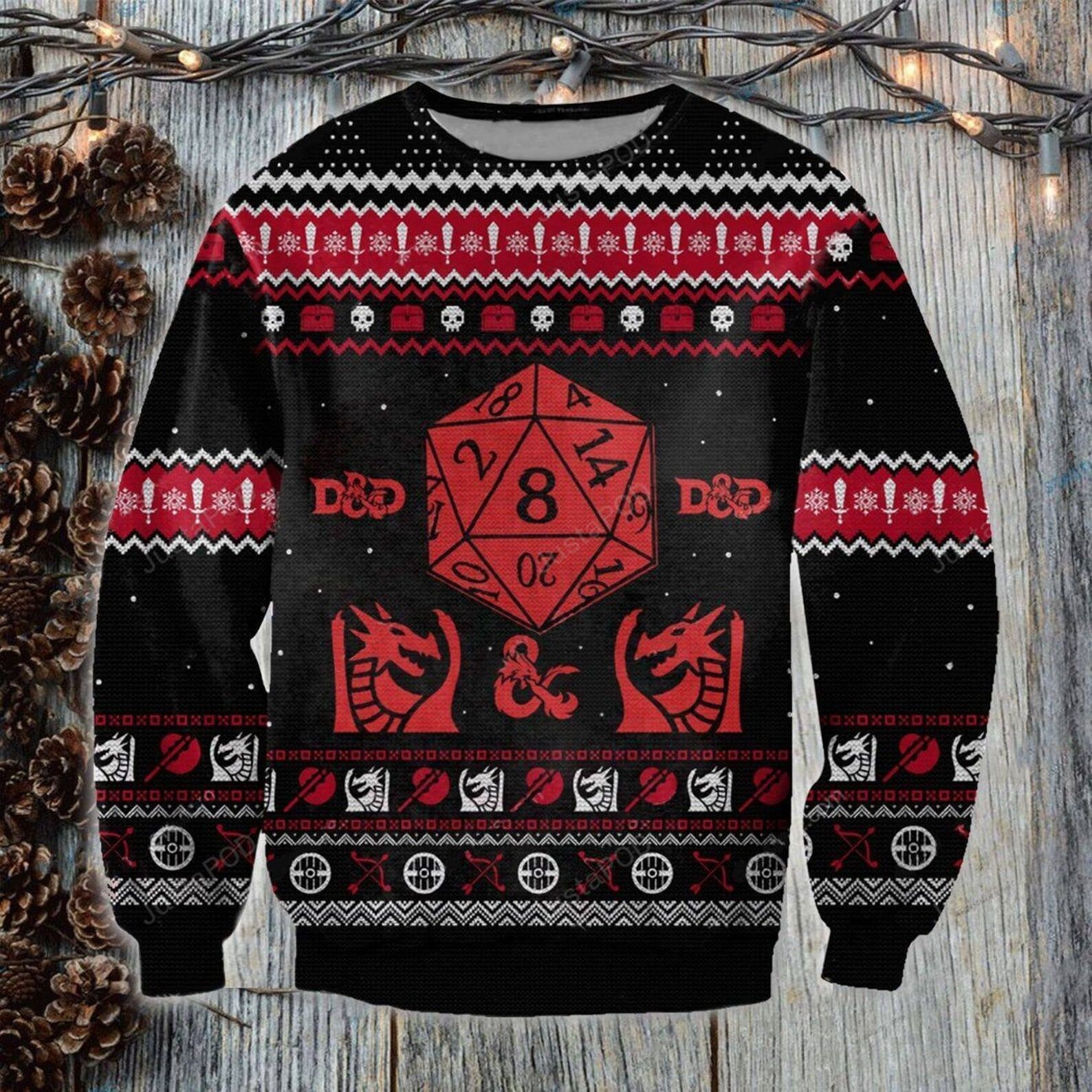 D\u0026D Dragon Woolen Sweater Ugly 