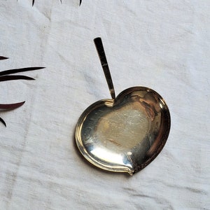 Vintage Silver Heart Dish, Heart Shaped Silver Dish, Silver Desk Accessory, Silver Heart, Valentine&#39;s Decor, Vintage Vanity Decor