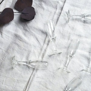 Vintage Etched Cordial Glasses | Set of 6 Delicate Romantic Etched Stemware | Clear Glass Aperitif / Dessert Wine Glasses | Retro Barware