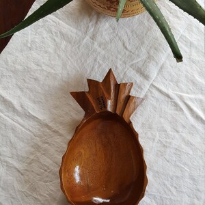 Vintage Wooden Pineapple Bowl | Aloha Hawaii, Tiki Decor
