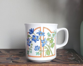 Vintage Floral Mug, Botanical Coffee Mug, Flower Mug, Made in Japan, Coffee Tea Mug