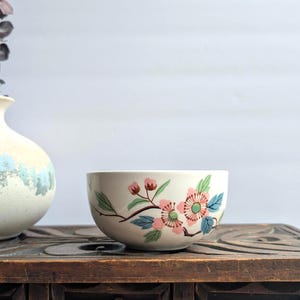 Vintage Japanese Ceramic Floral Bowl | Small Hand-Painted Porcelain Dish | Made in Japan | Cottagecore & Tea Party Decor