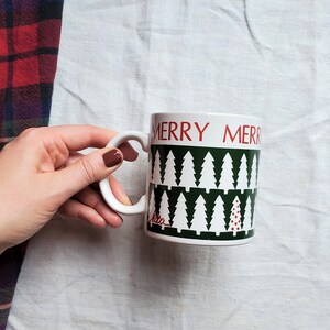Vintage God Jul-mugg, Julgransmugg, Julkaffemuggar, Julglas, Tillverkad i Japan bild 2