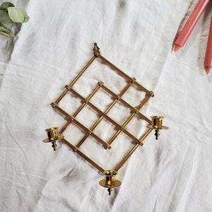 Vintage Brass Accordion Candelabra, Wall Mounted Brass Candlestick Holder, Expandable Candle Holder, Three Candle Candlestick Holder