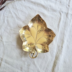 Vintage Brass Leaf Dish, Brass Maple Leaf, Brass Trinket Dish, Boho Decor, Brass Autumn Decor, Office Decor