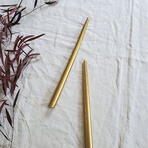 Vintage Gold Candlesticks, Pair of Gold Taper Candlesticks, General Wax Co. Candle Candles, Made in Hollywood CA