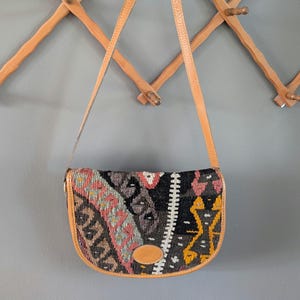 Vintage Ercan May Kilim Bag, Woven Handbag, Southwestern Purse, Kilim Style, Boho Bag