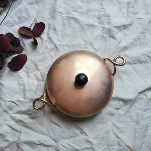Vintage Hallite Wear Ever Aluminum Pot, Copper Aluminum Cookware, Mid Century Aluminum Saucepan, Twisted Handled Pot