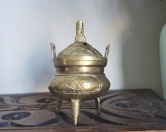 Details about   China's archaize pure brass Beast head small Incense burner 