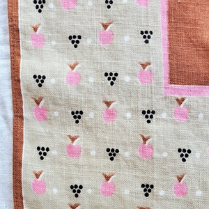 Vintage Tea Towel, Vintage Print Tea Towel, Linen Kitchen Tea Towel, Country Kitchen Decor