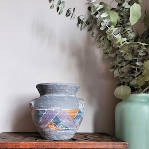 Vintage Southwestern Stoneware Pottery Vessel, Studio Pottery Vase, Stoneware Pottery Urn