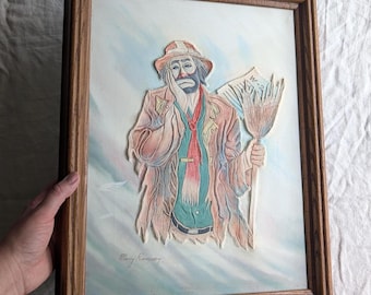 1989年ヴィンテージのラヴォンヌ作のピエロの絵画 - Etsy 日本