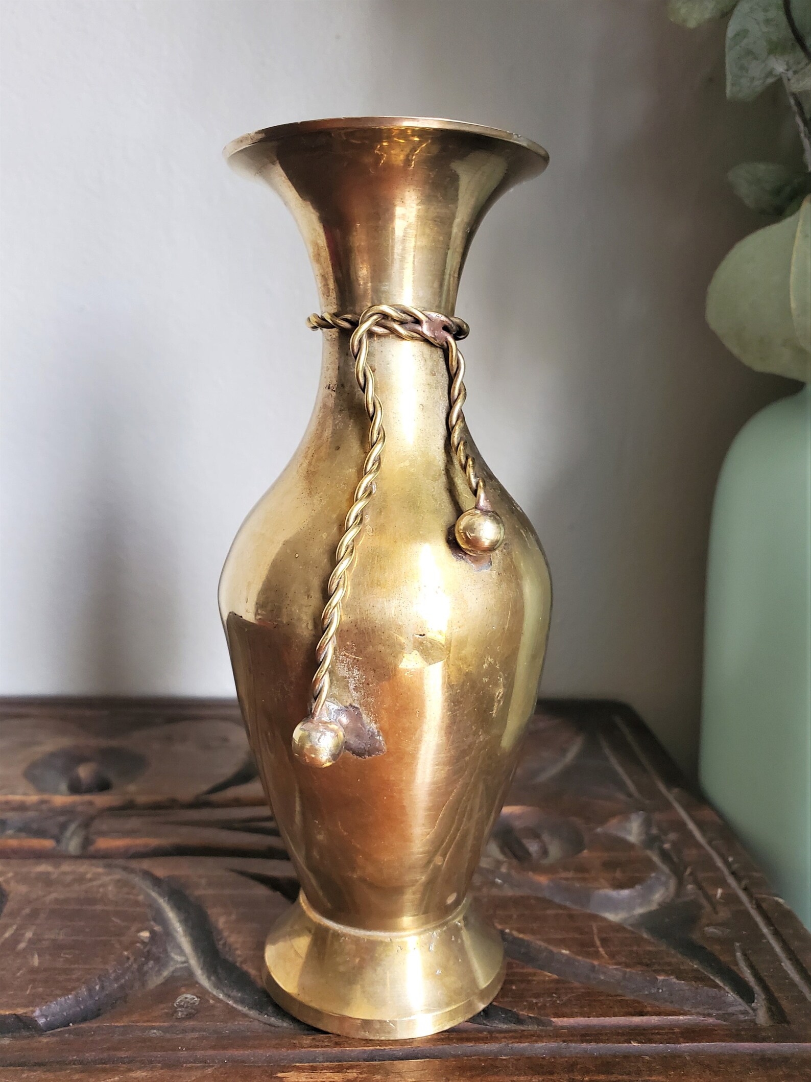 Vintage Brass Rope Vase Brass Vase Brass Bud Vase Brass Etsy