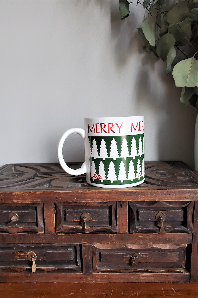 Vintage God Jul-mugg, Julgransmugg, Julkaffemuggar, Julglas, Tillverkad i Japan bild 1