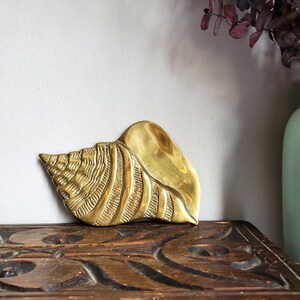 Vintage Brass Seashell Wall Decor, Brass Conch Wall Hanging, Brass ...