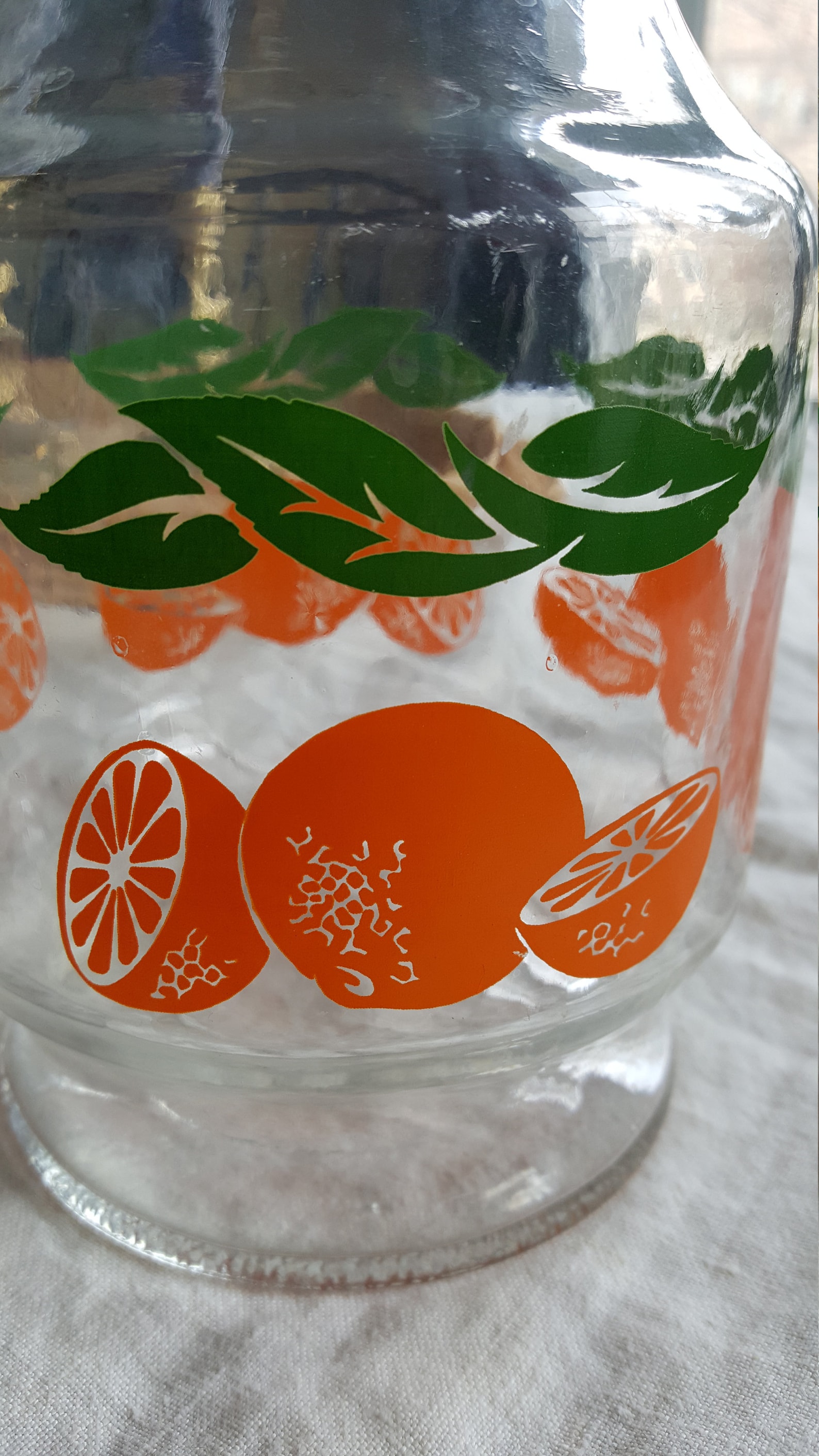 Vintage Orange Juice Carafe Anchor Hocking Glass Carafe Etsy