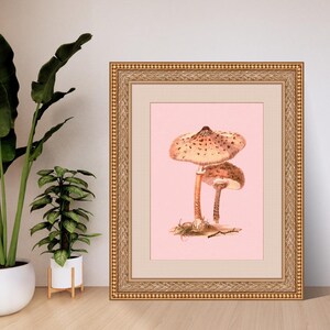 Vintage Mushroom Art Print | Botanical Fungi Poster | Digital Download Wall Art | Antique Mushroom Illustration