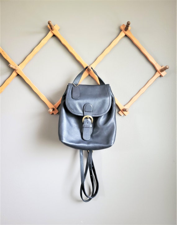 Vintage Coach Navy Blue Bantam Soho Leather Mini B