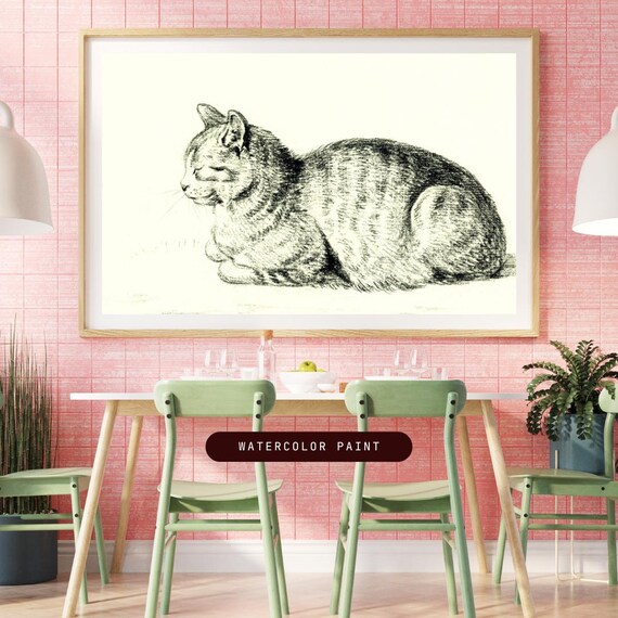 絵画】横たわる猫