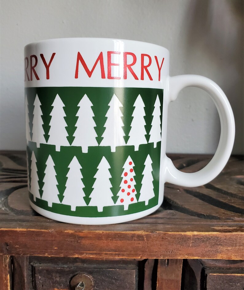 Vintage God Jul-mugg, Julgransmugg, Julkaffemuggar, Julglas, Tillverkad i Japan bild 5