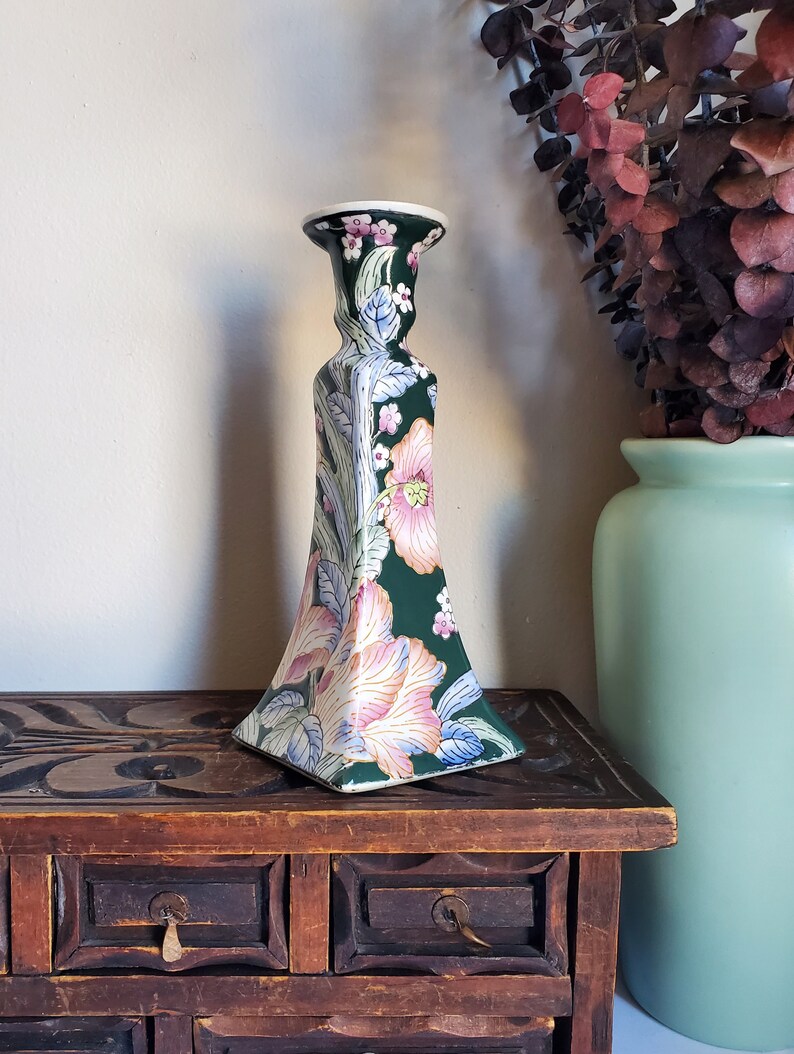 Porcelain Chinoiserie Candlestick Set - Large main image 1