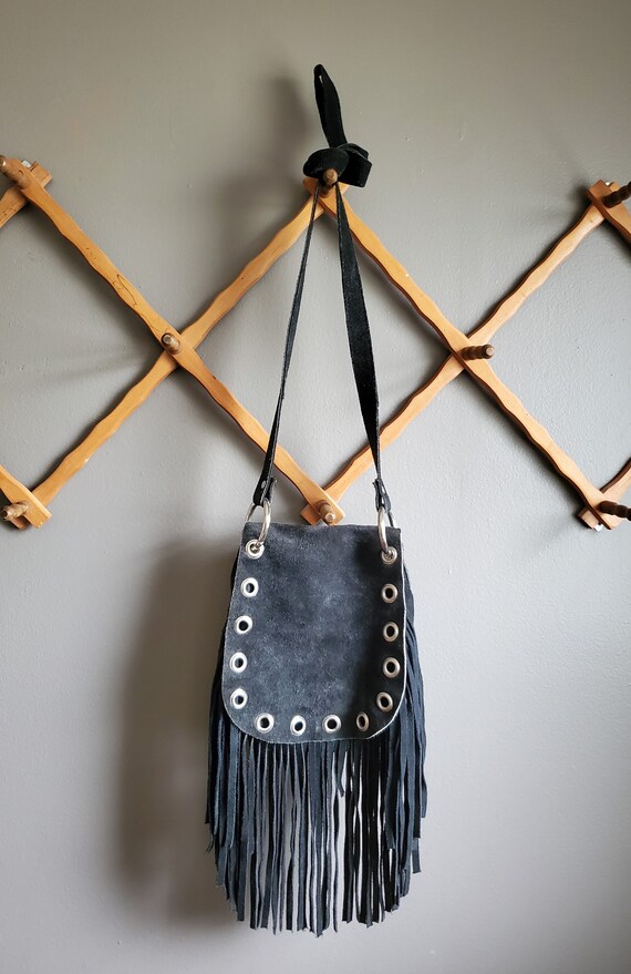 Vintage suede boho fringe Gem