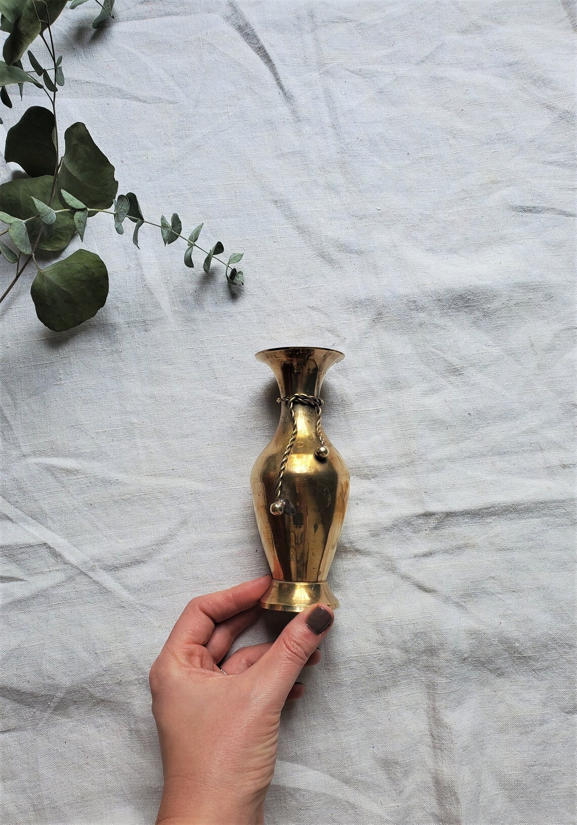 Vintage Brass Rope Vase Brass Vase Brass Bud Vase Brass Etsy