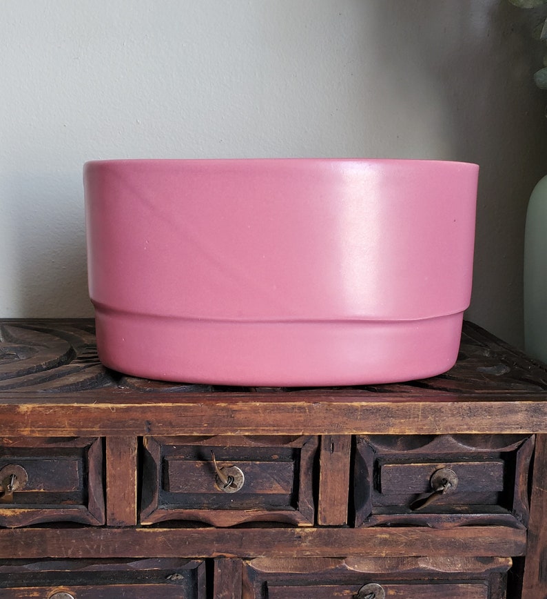 Vintage MCM Pink Planter Pink Ceramic Oval Planter Mid Etsy