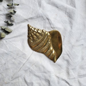 Vintage Brass Seashell Wall Decor, Brass Conch Wall Hanging, Brass ...