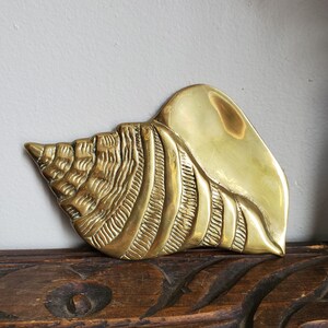 Vintage Brass Seashell Wall Decor, Brass Conch Wall Hanging, Brass ...