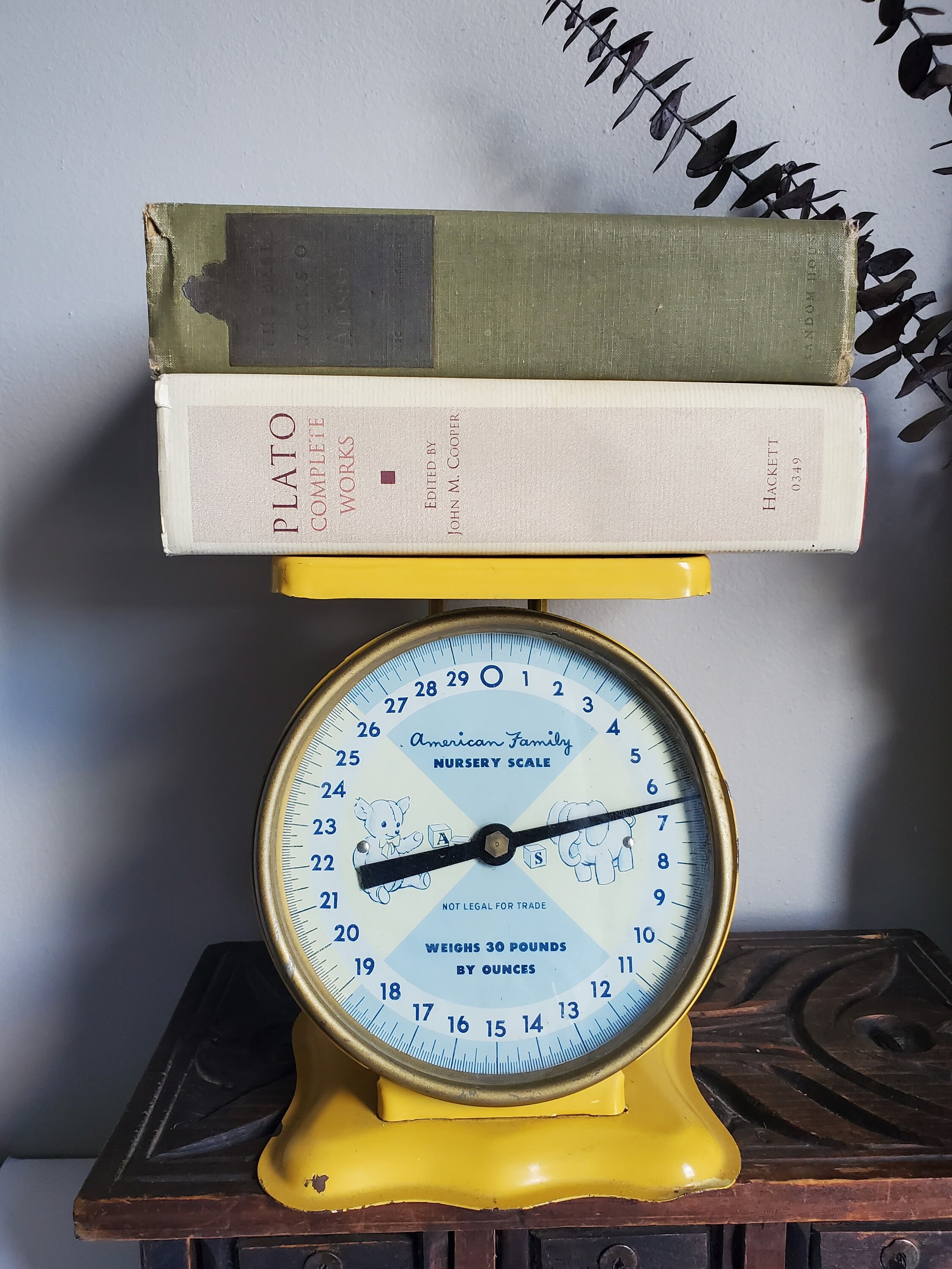 Vintage American Family Nursery Scale | Mustard Yellow Baby Scale