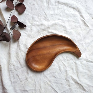 Vintage Wood Dish, Monkeypod Dish, Mid-century Wooden Tray, Boho Decor, MCM, Whimsical Jewelry Dish, Made in Philippines