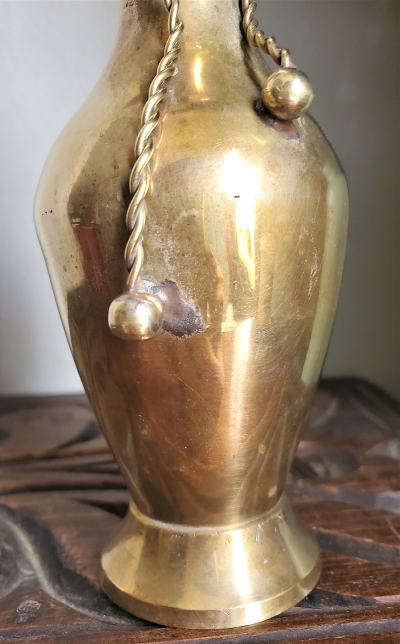 Vintage Brass Rope Vase Brass Vase Brass Bud Vase Brass Etsy