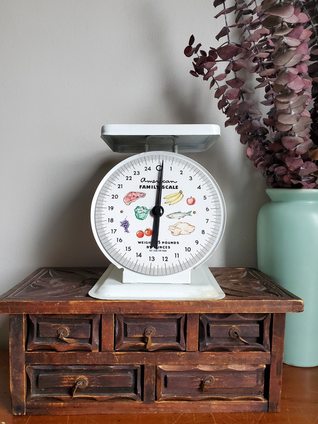 Vintage American Family Scale, White Vintage Kitchen Scale, Farmhouse ...