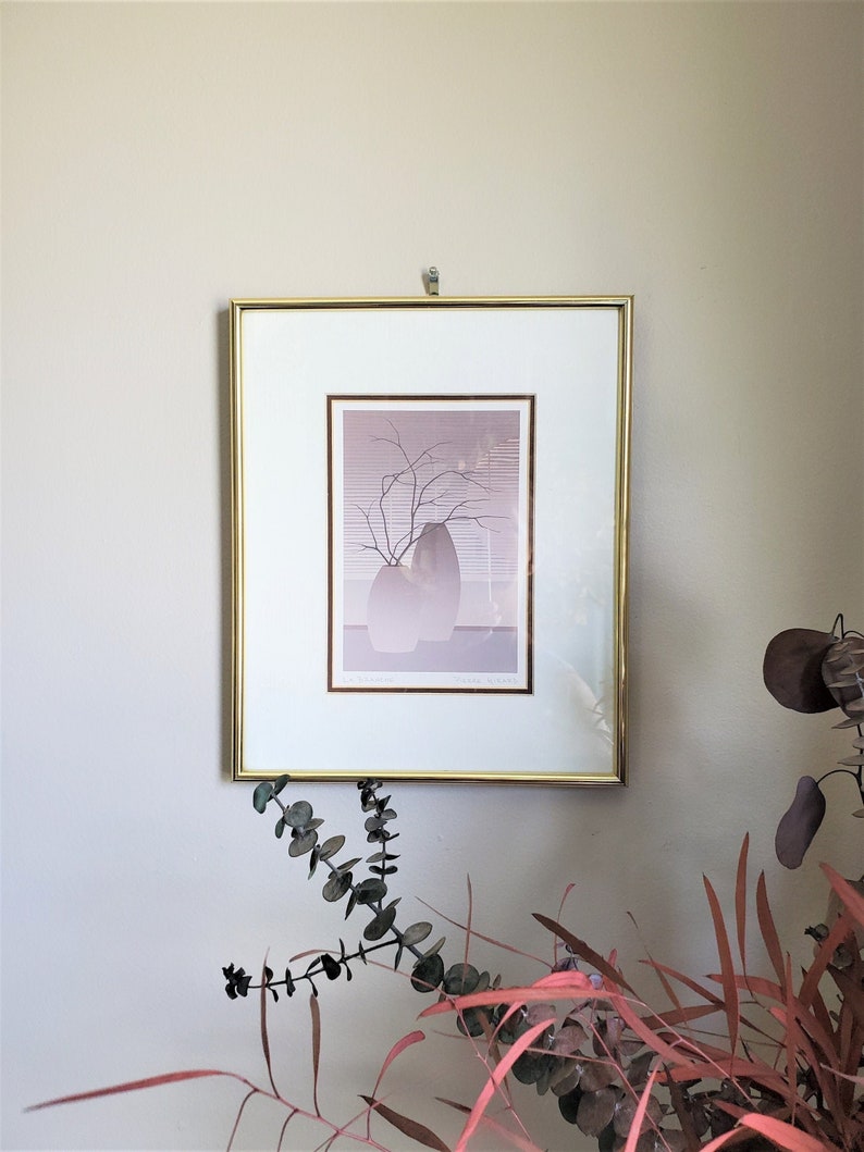 Vintage Serigraph Artwork, Pierre Girard La Branche Silkscreen, La Branche Serigraph Print, Botanical Art Print, 80's Artwork image 1