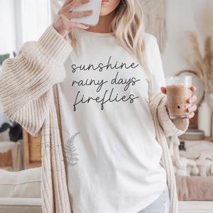 Sunshine Rainy Days Fireflies T-Shirt: Book Lover Tee