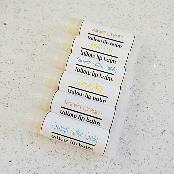 Yummy Tallow Lip Balm // Flavored Lip Balm // Scented Lip Balm