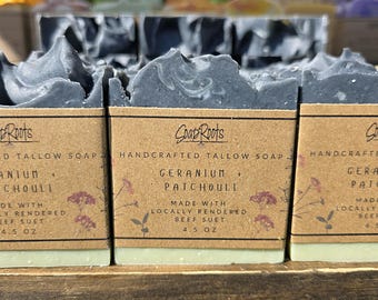 Geranium + Patchouli Tallow Soap