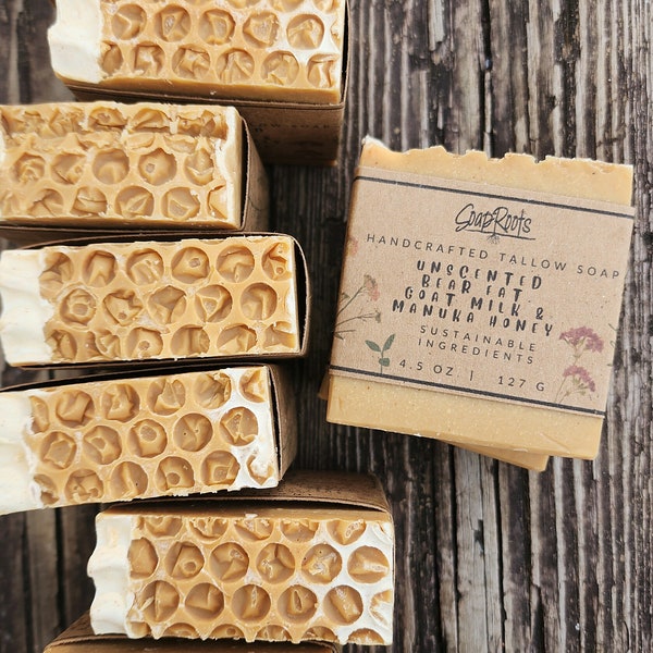 UNSCENTED Bear Fat + Manuka Honey Soap