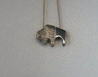 Sterling Silver Lg Bison/Buffalo Pendant