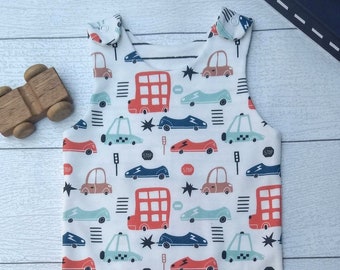 Cars Romper, Organic Cotton, Newborn Romper, Baby Boy Rompers, Baby Rompers, Boy Rompers, Baby Shower Gift.