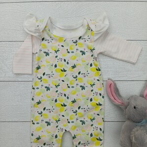 Summery Onesies Baby Girl,Lemonade Print,Long sleeve Onesies, Lemon Flowers Bodysuit, Baby Girl Outfit,Organic Cotton Onesies Baby Girl.