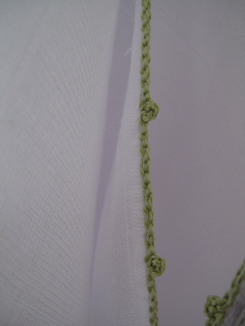 Muslin swaddle or light blanket green handcrocheted edge Etsy