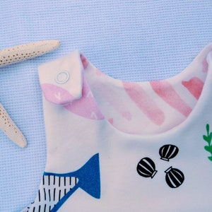 Baby Girl Rompers, Pink Whale print Baby Rompers, Organic Cotton, Newborn Rompers, Baby Shower Gift,Little Girls Rompers. image 2