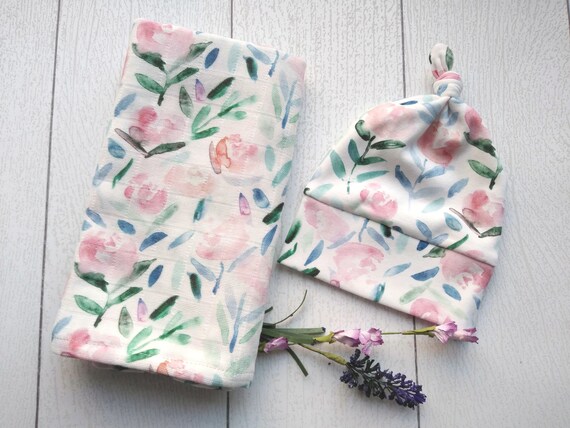 baby girl muslin swaddle