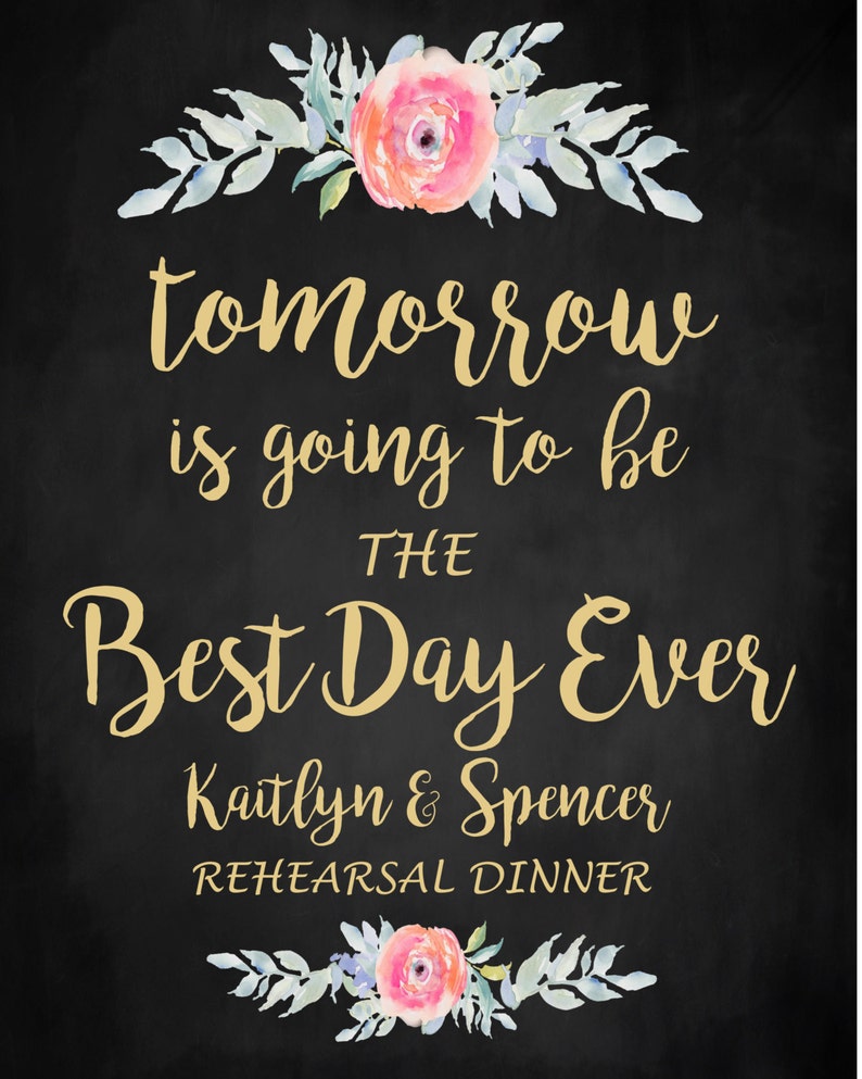 BEST DAY EVER Poster Chalkboard Background Personalized Etsy